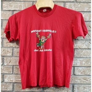 Vintage‎ Instant A**hole Just Add Alcohol Graphic Shirt Men XL Single Stitch USA